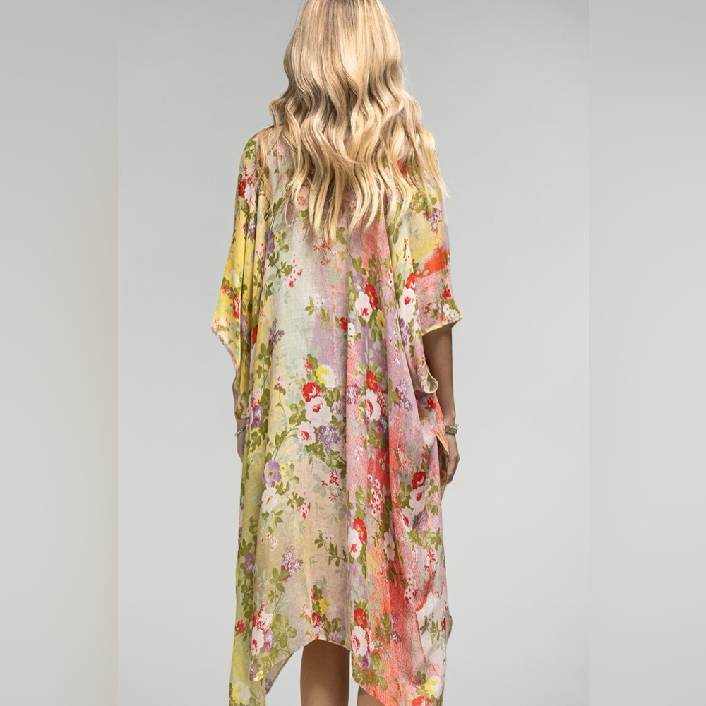 36. Women's Floral Multicolor Oversized Luxurious Beach kimono Soft Bohemian - Picture 3 of 6